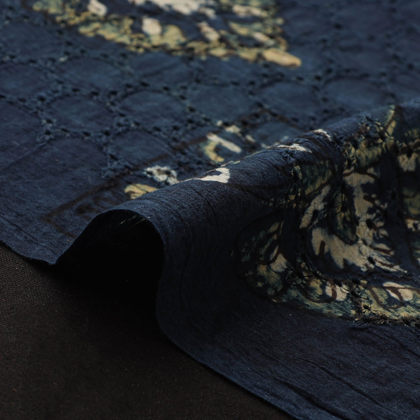 Hakoba Hand Block Ajrakh Print Natural Dyed Cotton Fabric 55