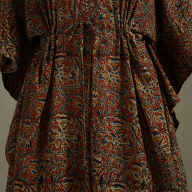 Brown Kalamkari Block Print Cotton Kaftan (Long)