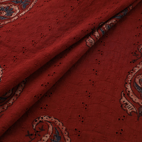 Hakoba Hand Block Ajrakh Print Natural Dyed Cotton Fabric 56