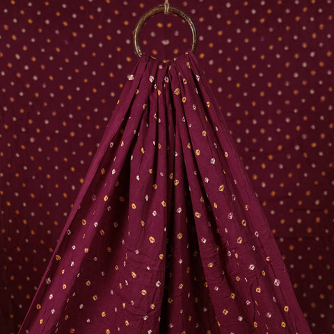 Maroon - Kutch Bandhani Tie-Dye Cotton Fabric 02