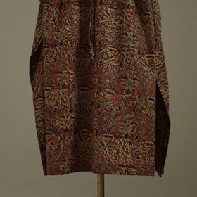 Brown Kalamkari Block Print Cotton Kaftan (Long)
