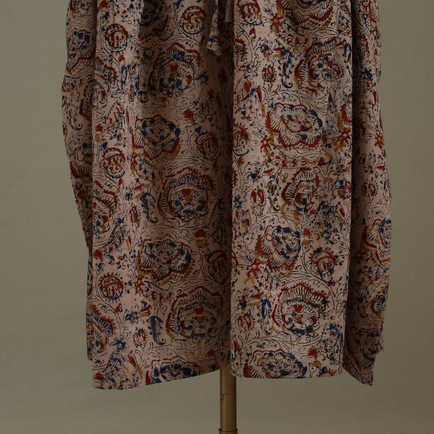 Brown - kalamkari cotton kaftan (long) 74 - handcrafted