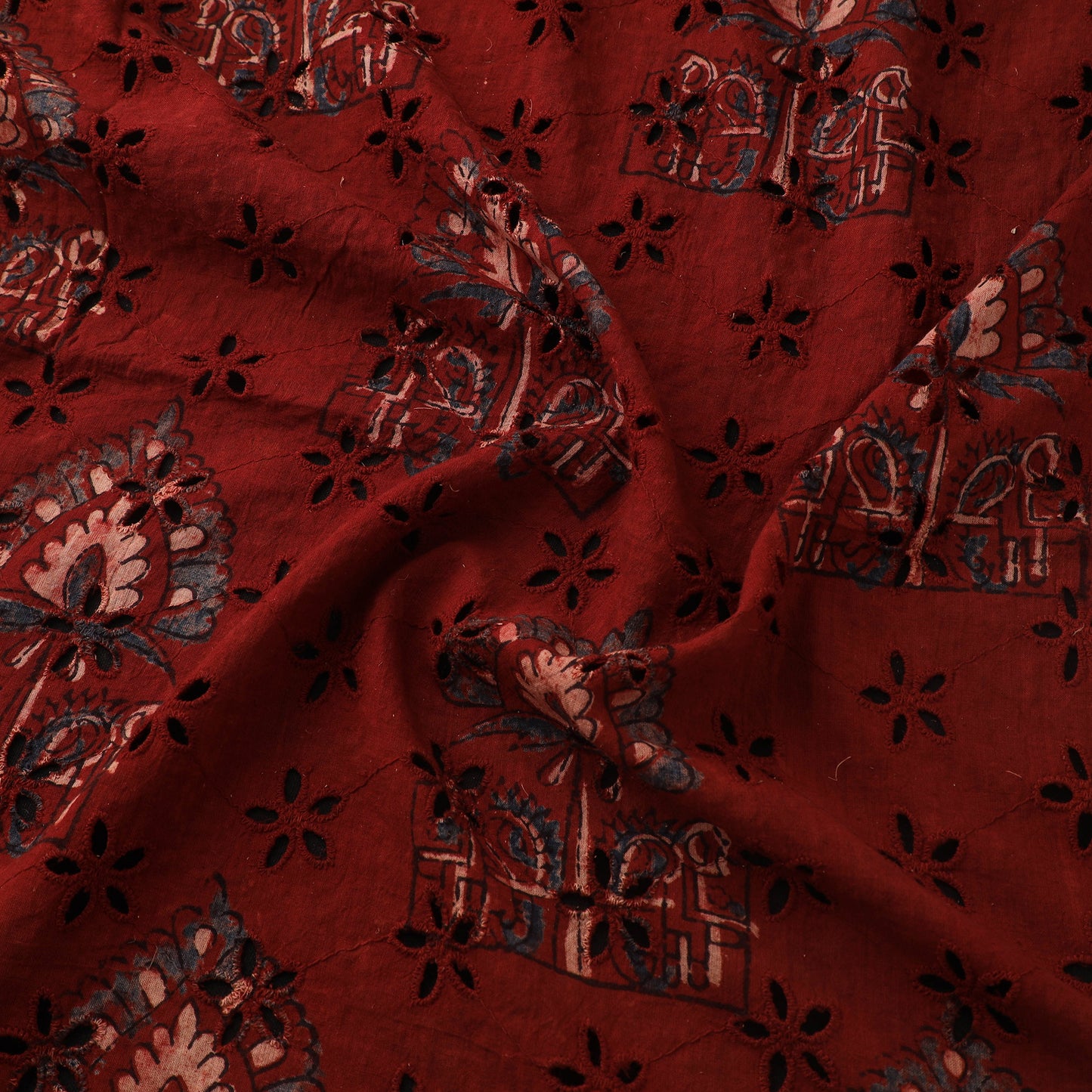 Hakoba Hand Block Ajrakh Print Natural Dyed Cotton Fabric 58