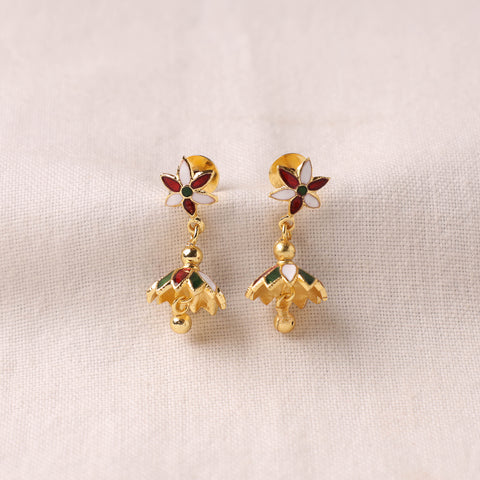 Handcrafted Paka Meenakari Earrings