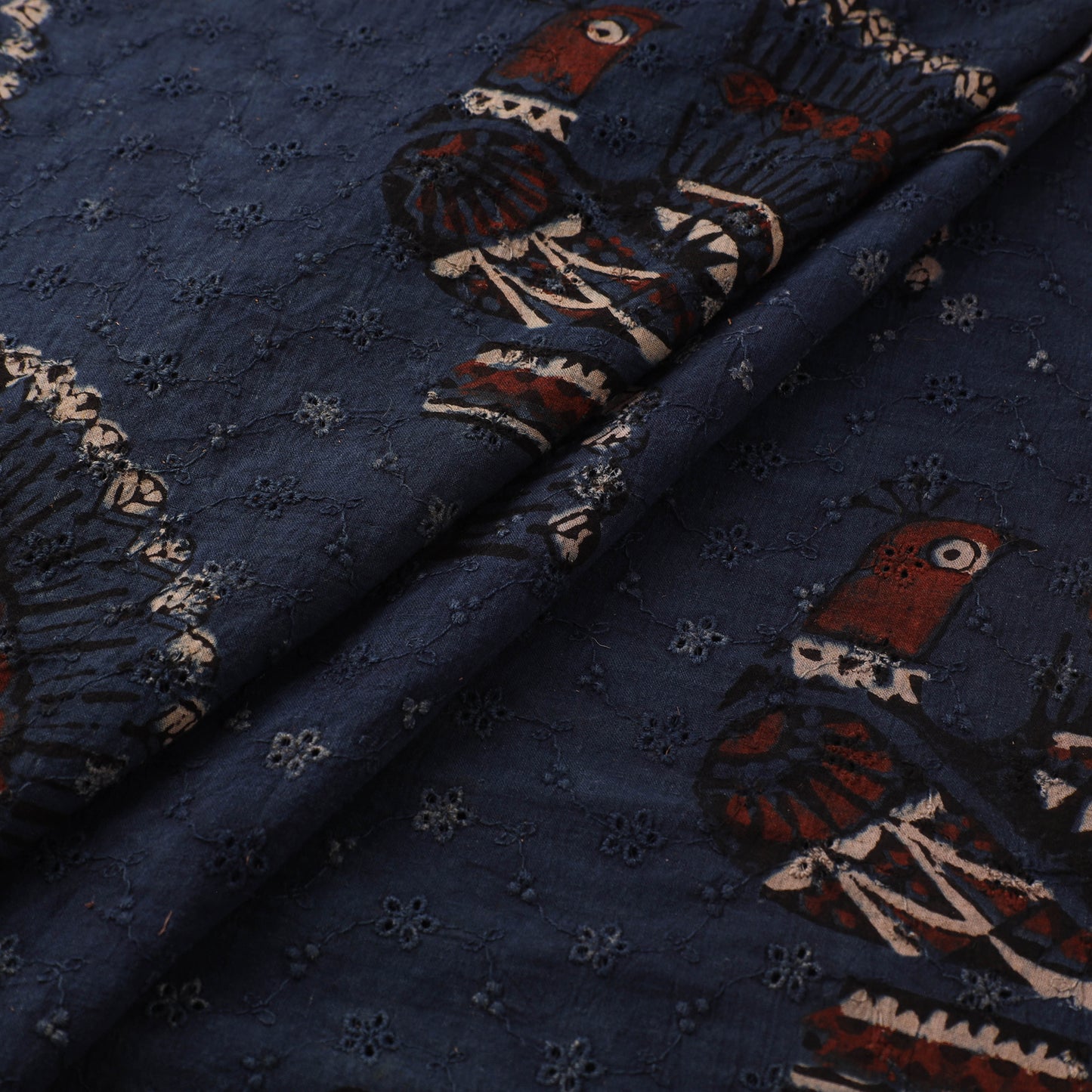 Hakoba Hand Block Ajrakh Print Natural Dyed Cotton Fabric 59