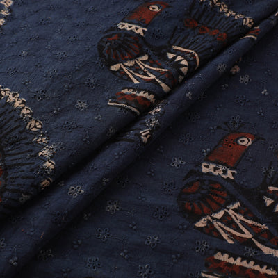 Hakoba Hand Block Ajrakh Print Natural Dyed Cotton Fabric 59
