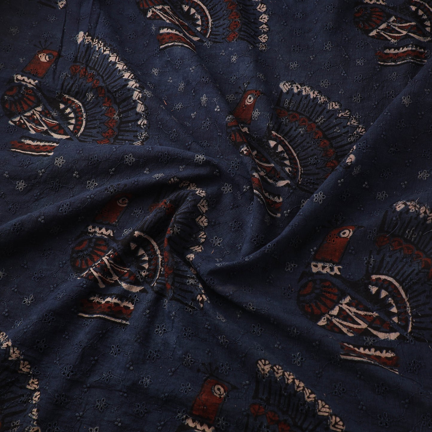 Hakoba Hand Block Ajrakh Print Natural Dyed Cotton Fabric 59