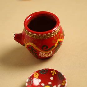  Traditional Handpainted Clay Karwa Chauth Pooja Kalash 