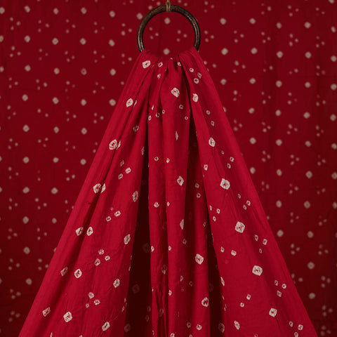 Red - Kutch Bandhani Tie-Dye Cotton Fabric 05