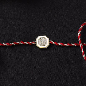 Handcrafted Kundan Rakhi for Brother with Potli 03
