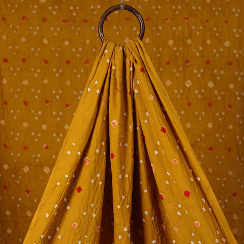 Yellow - Kutch Bandhani Tie-Dye Cotton Fabric 09