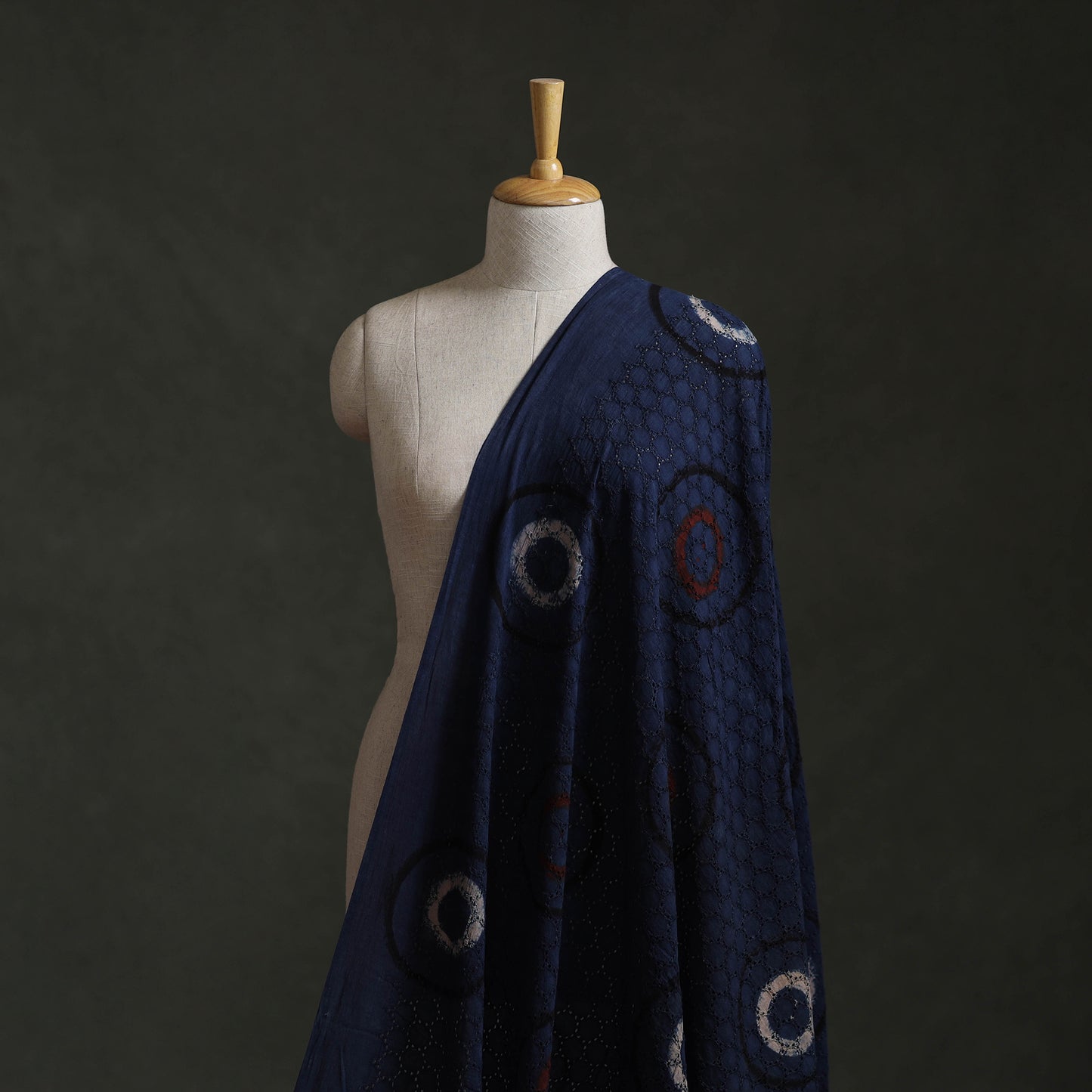 Hakoba Hand Block Ajrakh Print Natural Dyed Cotton Fabric 01