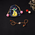 Handcrafted Kundan Rakhi for Brother with Potli 10