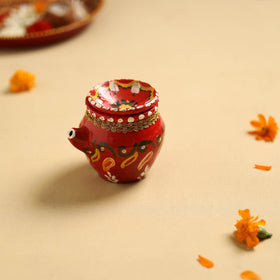  Traditional Handpainted Clay Karwa Chauth Pooja Kalash 