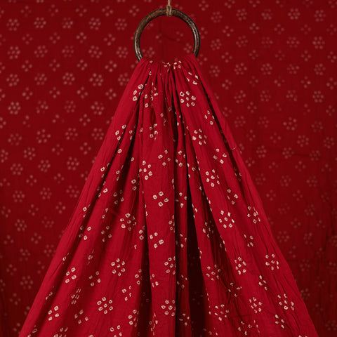 Red - Kutch Bandhani Tie-Dye Cotton Fabric 14