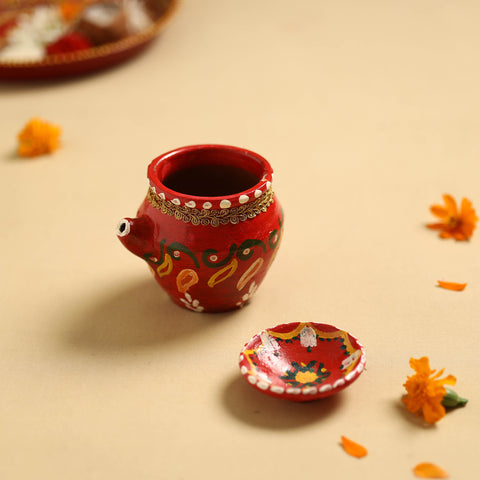 Traditional Handpainted Clay Karwa Chauth Kalash 37