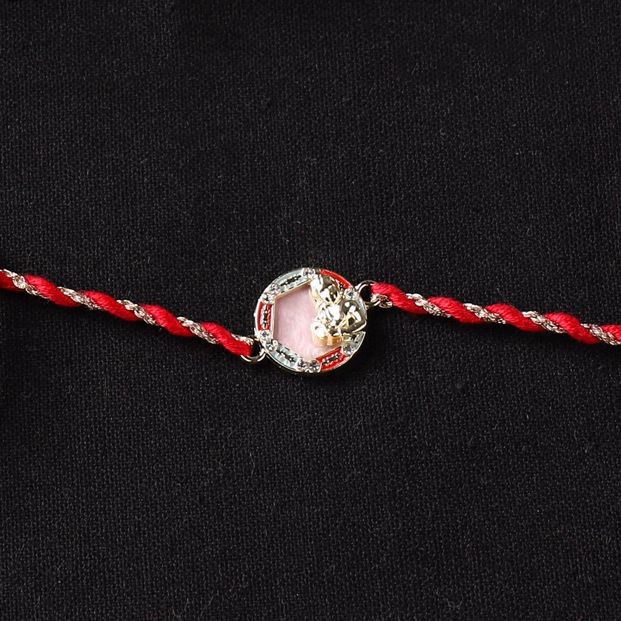 Handcrafted Kundan Rakhi for Brother with Potli 12