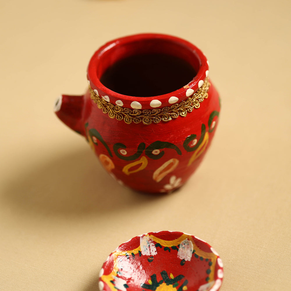 Traditional Handpainted Clay Karwa Chauth Kalash 37