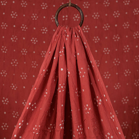 Red - Kutch Bandhani Tie-Dye Cotton Fabric 16