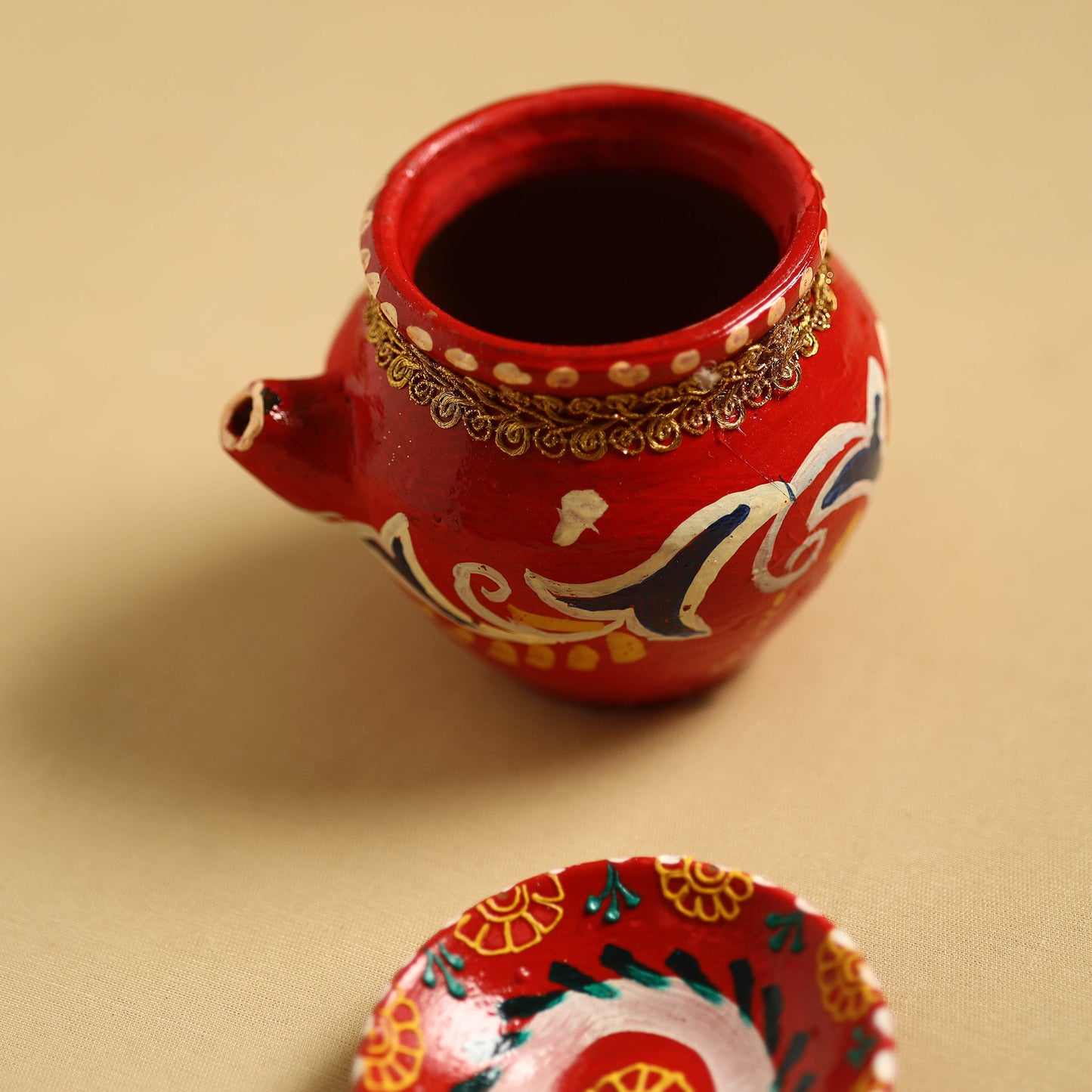 Traditional Handpainted Clay Karwa Chauth Kalash 38