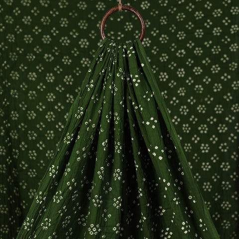 Green - Kutch Bandhani Tie-Dye Cotton Fabric 17