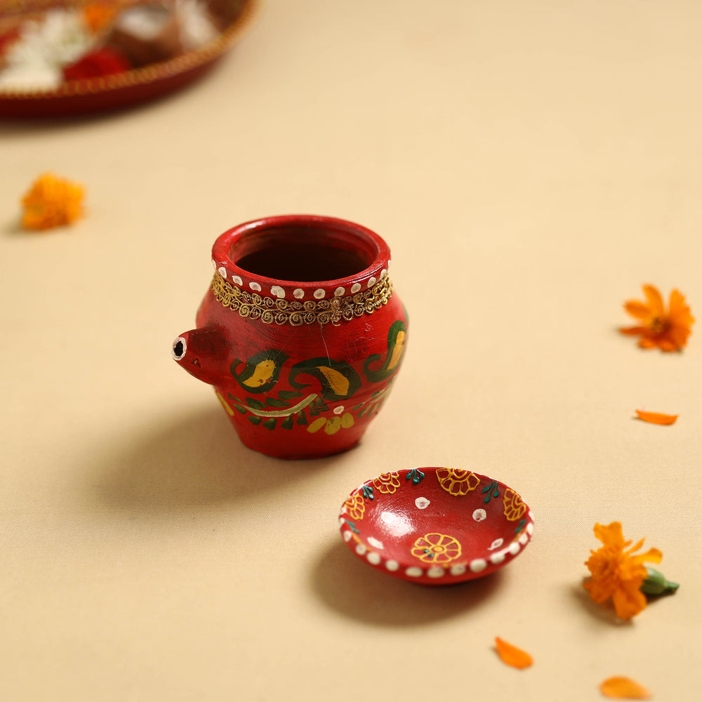 Traditional Handpainted Clay Karwa Chauth Kalash 39