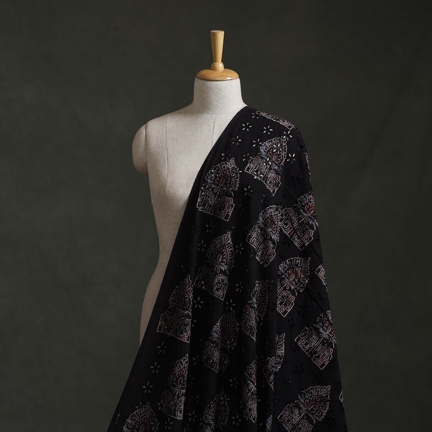 Hakoba Hand Block Ajrakh Print Natural Dyed Cotton Fabric 18