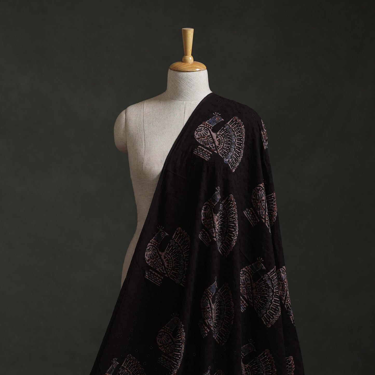 Hakoba Hand Block Ajrakh Print Natural Dyed Cotton Fabric 20