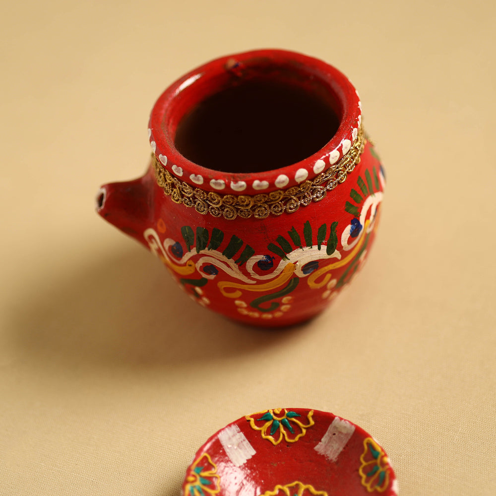 Traditional Handpainted Clay Karwa Chauth Kalash 41