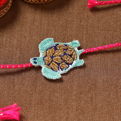 Turlte - Handmade Thread & Beadwork Kids Rakhi By Jugni