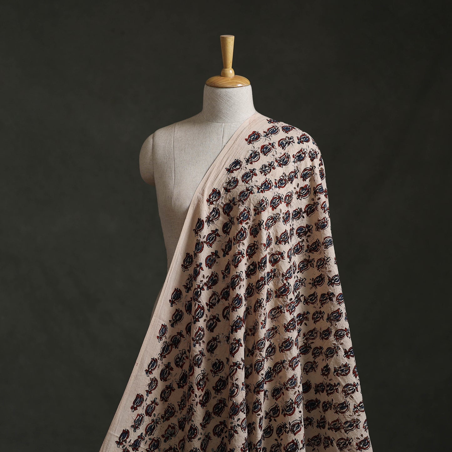 Hakoba Hand Block Ajrakh Print Natural Dyed Cotton Fabric 22