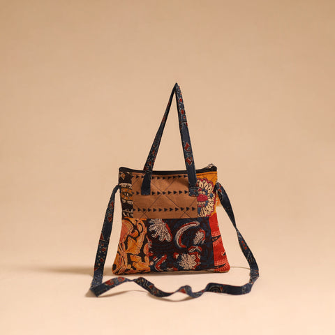 Multicolor - handmade quilted cotton patchwork sling bag 41