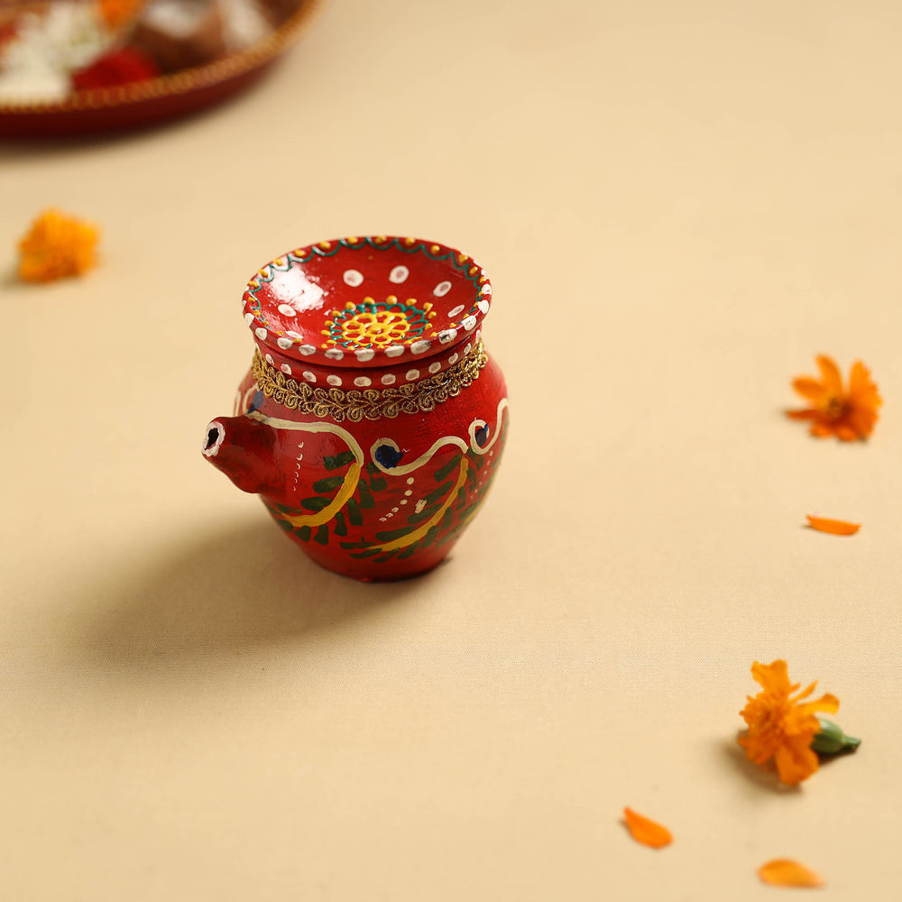 Traditional Handpainted Clay Karwa Chauth Kalash 43