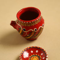 Traditional Handpainted Clay Karwa Chauth Kalash 43