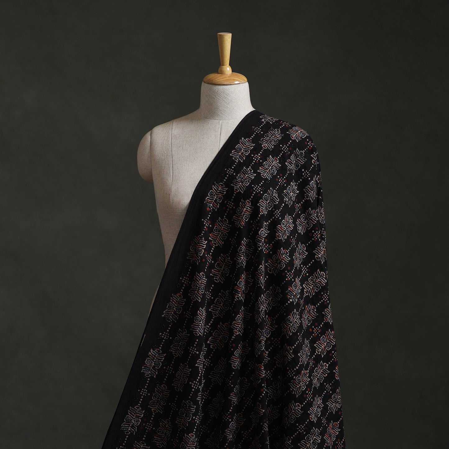 Hakoba Hand Block Ajrakh Print Natural Dyed Cotton Fabric 30