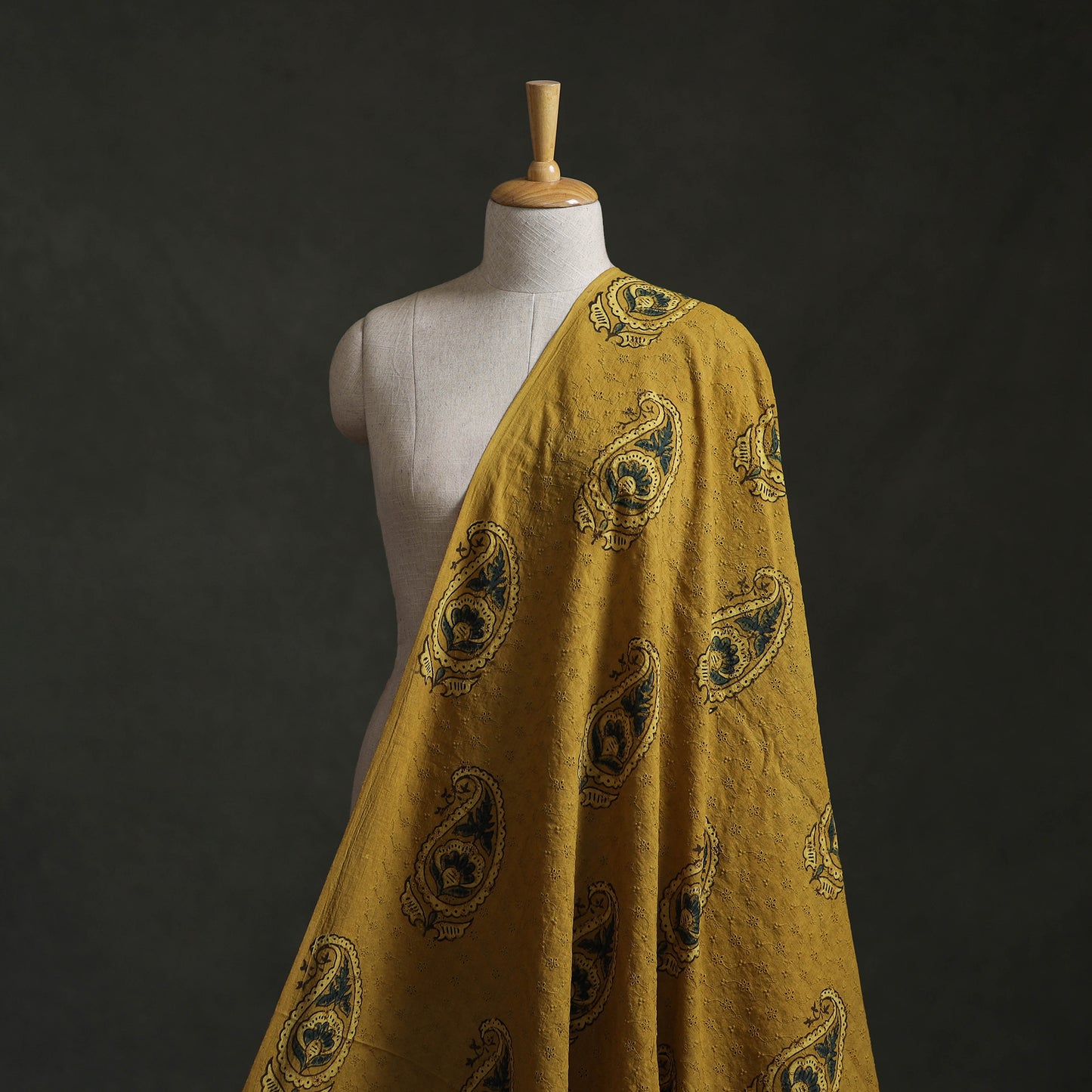 Hakoba Hand Block Ajrakh Print Natural Dyed Cotton Fabric 32