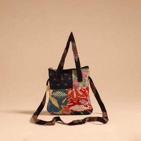 Multicolor - handmade quilted cotton patchwork sling bag 46