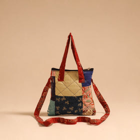 Multicolor - handmade quilted cotton patchwork sling bag 47