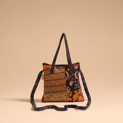 Multicolor - handmade quilted cotton patchwork sling bag 48