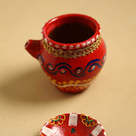  Traditional Handpainted Clay Karwa Chauth Pooja Kalash 