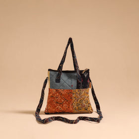 Multicolor - handmade quilted cotton patchwork sling bag 49