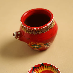  Traditional Handpainted Clay Karwa Chauth Pooja Kalash 