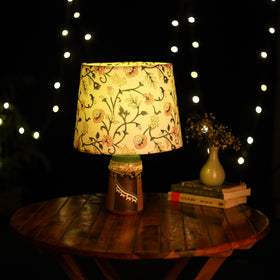 Beige - handcrafted floral fabric lamp shade 05