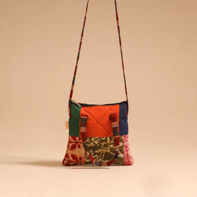 Multicolor - handmade quilted cotton patchwork sling bag 52