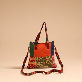 Multicolor - handmade quilted cotton patchwork sling bag 52
