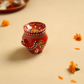  Traditional Handpainted Clay Karwa Chauth Pooja Kalash 