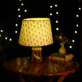 Beige - handcrafted floral fabric lamp shade 10