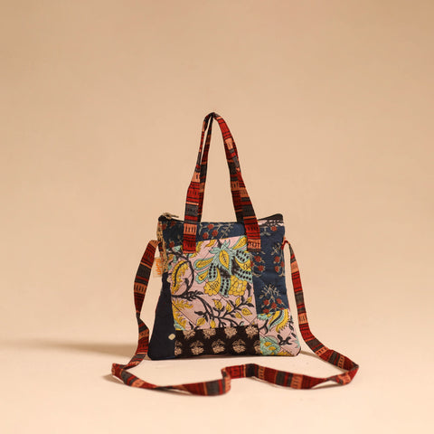 Multicolor - handmade quilted cotton patchwork sling bag 53