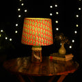 Red - handcrafted floral fabric lamp shade 12