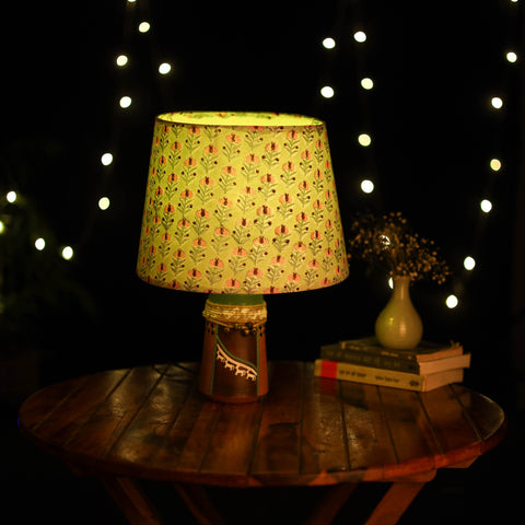 Green - handcrafted floral fabric lamp shade 13